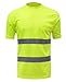 Produktbild Herren Atmungsaktiv Warnshirt Warn T Shirt Hemd mit hoher Sichtbarkeit Sicherheitshirt Größe XL Fluoreszenz Gelb
