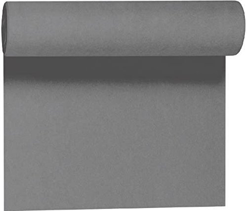 Duni Tête-à-Tête-Tischläufer aus Dunicel alle 120 cm perforiert, Uni granite grey, 40 x 2400 cm