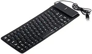 HOUSE OF SENSATION-Premium Series Flexible Foldable Wired USB Laptop Keyboard (Black)