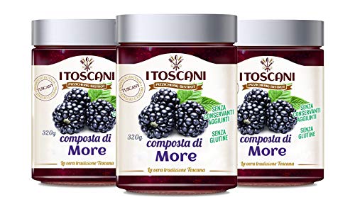 Confettura extra di More 3 confezioni da 320 g - i Toscani. Senza GLUTINE, senza CONSERVANTI aggiunti, italia