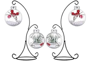 Fosinz Espositore ornamentale, confezione da 2 ganci in ferro per appendere globo di vetro, piante, terrario, palla di Natale, decorazione per la casa e per matrimoni
