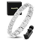 Magnetrx® Women's Ultra Strength Magnetic Bracelet - Effective Titanium Magnetic Bracelets For Women - Adjustable Bracelet Length With Sizing Tool For Perfect Fit (silver)