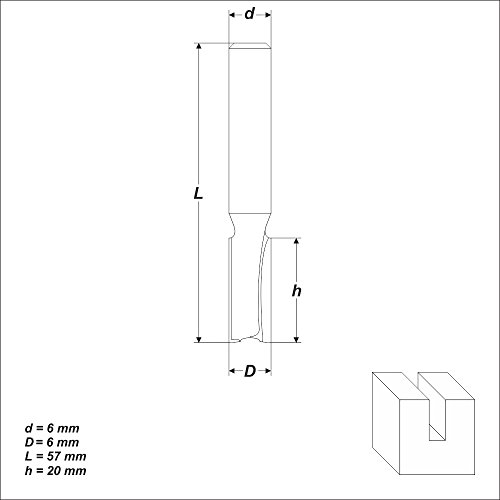 HM Nutfräser Ø 6 mm Schaft 6 mm Nutenfräser Holzfräser Fräser Nuter Freser - 4