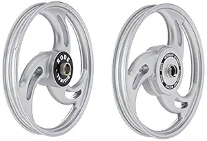 BikenWear NW-ALY-WHL-3 3 Spokes 19-inch Front and Rear Alloy Wheel for Royal Enfield Non UCE Models (Set of 2)