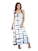 Pistachio, Ladies Tie Dye Check Racer Back Maxi Dress, Blue, Large (UK 16-18)