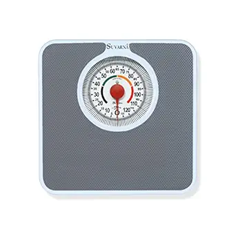 SUVARNA's Manual BR9011 ARROW weight machine for personal use, weighing capacity upto 130kg with zero Adjustable function, 12 months warranty, India's First NEEDLE rotating Scale (GREY)