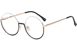 kachawoo Runde Gläser Ruhm Blaues Licht Blocking Half Frame Brillen Metall Frauen Brillen