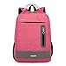 Produktbild JJFJ Stylischer Lässiger Laptop-Rucksack, Tragbarer, Atmungsaktiver College-Campus-Rucksack Mit USB-Schnittstelle, Für Männer Und Frauen Geeignet, Passend Für 14,4-Zoll-Laptop,Rosered