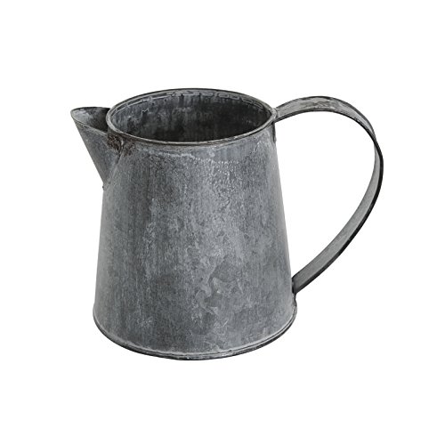 FloristryWarehouse Deko Krug Vintage grau Zink klein 9 cm Durchmesser