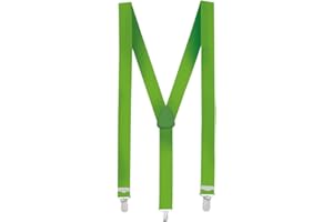 Boland 00600 - Bretelle verde neon, taglia unica, regolabile, elegante, anni 20, Gatsby, carnevale, halloween, festa in maschera, travestimento, teatro, accessorio