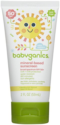 Babyganics Mineral-Based Sunscreen SPF 50, 2 oz (59ml) Baby On-The-Go Sunscreen