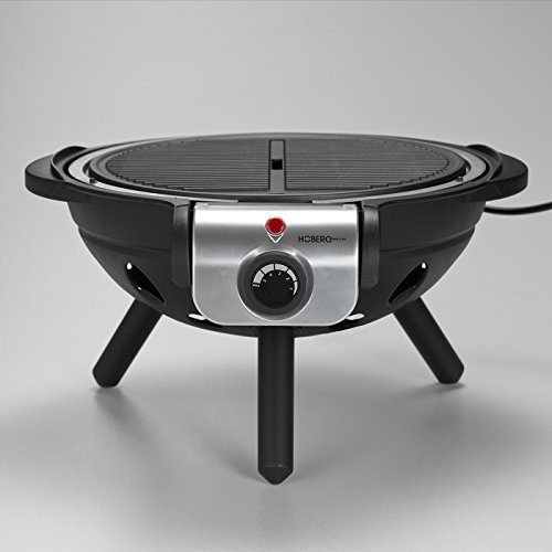 HOBERG BBQ Tischgrill Compact, elektrische Tischgrill mit schwarze BIO-LON CERAMIC Antihaftversiegelung, schwarz - 8