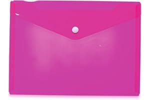 HERMA 20058 Porte-documents A5 transparent rose rose - Petites poches transparentes - Enveloppe avec bouton pression - Enveloppe en plastique pour l'école, l'université, le bureau, les voyages