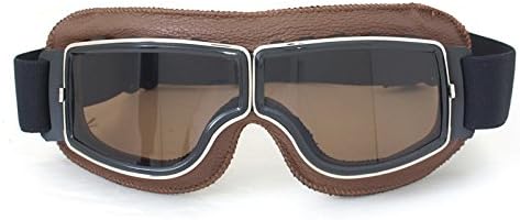 Vintage Motorcycle Glasses Happy Purple Motorcycle Goggles Goggles Eye Protection Goggles Motocross Biker Aviator Pilot Cruiser Helmet Made of PC and PU Leather for Harley Davidson Dyna Sportster Touring Trike XL Chopper