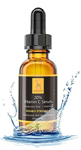 Vitamin C Serum – Mother Nature® | – für Gesicht || Hautpflege gegen fettige, trockene Haut, Falten, Altersflecken & Akne || Porenverfeinerer inkl. Hyaluronsäure, Vitamin E & Ferulasäure || 30ml - 4