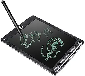 O&R LCD Writing Tablet 8.5 Inch Screen/FREE 2 EXTRA BATTERY/CELL/LCD Slate/Writing Tablet/Electronic writing pad/Toys for children 4 Years+/writing tablet for girls boys/Drawing Tablet/Remove Button (Black Color)