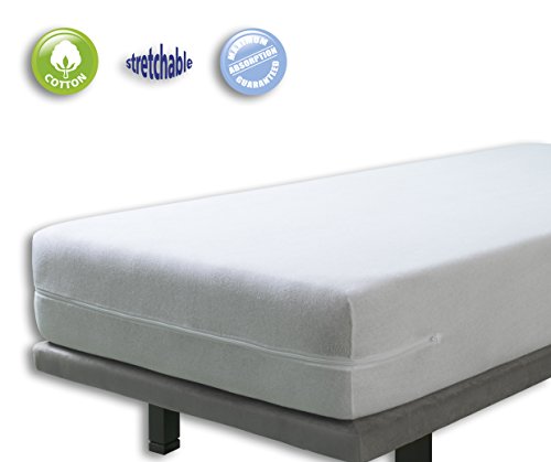 Velfont Matratzenbezug, elastische weisse Frottiergewebe 140x200 cm