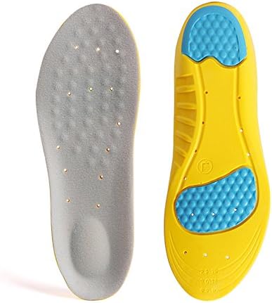 Lysport PU Sports Massage Insoles–Shock Absorption, Arch Support, Heel Protection Gel Shoes Inserts for Massaging, Running and Routine-1 Pair (Men's 6.5-9 UK/ EU 41-44)