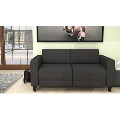 FINLANDEK Canapé droit fixe KULMA 2 places - 145x79x70 cm - Tissu - Carbone