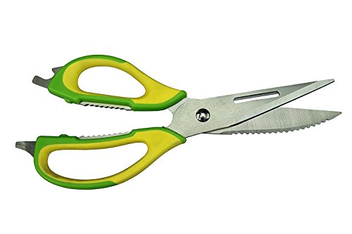 KochWunder Multifunktionsschere mit magnetischem Halter - Wunderschere in Farbkombination grün / gelb