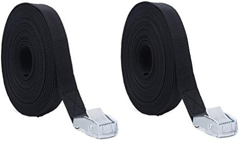 PEIUJIN Lashing Strap – Heavy Duty Cargo Tie-down Strap Luggage Trailer 4Mx25MM Car Roof Rack Straps with Cam Buckle, Pack of 2