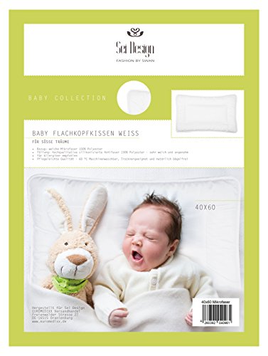 Sei Design® Baby-Kopfkissen 40×60 mit weichstem Mikrofaserbezug in Schmetterling-Design – extra weich und anschmiegsam. Schadstoffgeprüft nach Öko-Tex Standard 100 und für Allergiker empfohlen. - 5
