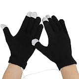 UNER Gants Chauffants Électriques Rechargeables USB Gants Gants en Cachemire Stretch Hiver Femme, Gants à Écran Tactile pour Femme, Gants Épais Tricotés Chauds de Couleur Unie