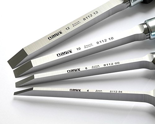 Stechbeitel / Lochbeitel Set – 4 / 6 / 10 / 12 mm – für Zapfenlöcher - 5