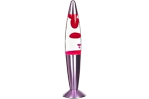 LICHT-ERLEBNISSE Lavalampe Pink TIMMY Transparent Stimmungslicht H:36cm mit Schalter dekoratives Lava Licht Jugendzimmer
