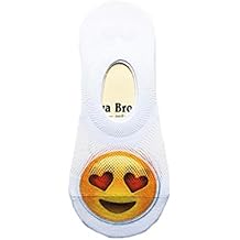 Señoras De La Zapatilla De Deporte Escotadas No Hay Calcetines Del Corazón Del Amor Emoji Calcetines