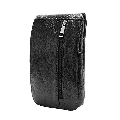 Preisvergleich Produktbild TENDYCOCO Mann Gürteltasche Leder Gürteltasche Hüftgürtelrucksack für Bergreisen im Freien (schwarz, klein)