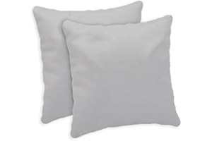 GIOVANNI DOLCINOTTI MADE IN ITALY Giovanni Dolcinotti | Set 2 Federe Cuscini Divano 40x40 - Copricuscini Decorativi - 100% Cotone - Fodere con Cerniera Nascosta - Grigio Perla - Modello Atlanta