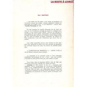 Chrestomathie Provencale accompagnée d'une grammaire et d' un glossaire Culture Méridionale