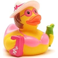 Duckshop I Badeente König Glitzer Pink I Quietscheente - Inkl. Quietscheentchen-Schlüsselanhänger Im Set I Geschenk Für Glitzer Und Glamour I Präsent Sammler