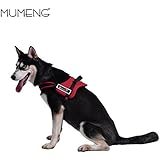 MUMENG Hundegeschirr Gepolstert Rot/Camouflage/Schwarz Brustgeschirr Plush M/L/XL (XL, Rot)