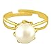 Suratdiamond Simple White Real Button Pearl Adjustable Ring For Women (Ring58) RS.111.00