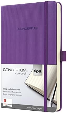 Sigel CO571 CONCEPTUM® Notebook, approx. A5, lined, hardcover, elastic fastener, magic purple