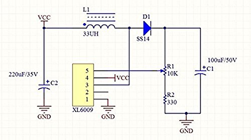 Demarkt Power Module Stromversorgung Modul einstellbar Step up XL6009 Blau - 6