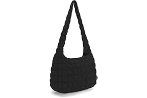 GSenhui pikowana torebka z półksiężycem, torba z uchwytem, damska torba na ramię z nylonu, puszyste kieszenie z zamkiem błyskawicznym dla kobiet