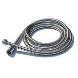 1 m de largo. Manguera de ducha de 1 m, para ducha de alta presión, entrelazada, chapada en acero inoxidable, para repuesto de ducha