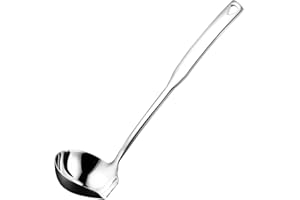 Kopinma 304 Stainless Steel Kitchen Soup Ladle with Pour Spout Ladles for Serving, Kitchen Serving Ladle for Soup Sauce Stew Cooking, 11.8 Inch