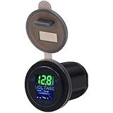 TurnRaise 2.1A USB Charger Socket, 12V Waterproof Power Outlet Voltage Display for Motorcycle Car Boat Caravan