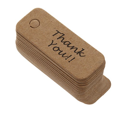 100pcs Danke Weihnachten Kraftpapier Geschenk Tags Etiketten Karten Braun Hängen - 5