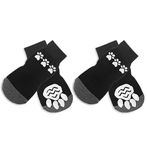 Calcetines antideslizantes para perros Scirokko, botas para proteger las patas de tu mascota en interiores, color negro