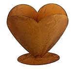 Hochwertig verarbeitet Herz zum Bepflanzen Rost Gartendeko Edelrost 40 x 40cm (Runde Bodenplatte)