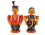 Anuradha Wooden Bride and Groom Box Showpiece, 4x4x12(Multicolour, Anur103)
