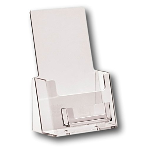 Preisvergleich Produktbild EPOSGEAR® 5 DL / Trifold Freistehend Gegenoberseite Acryl Präsentationsständer mit Visitenkartenhalter Broschürenspender Broschürenanzeige Menühalter (Hochformat)