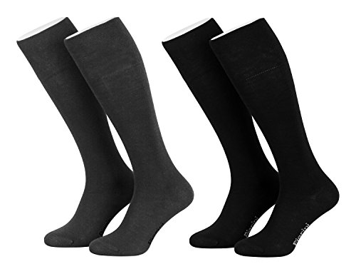 Piarini® - 4 pares de calcetines de ejecutivo largos - Negro / antracita - 39-42