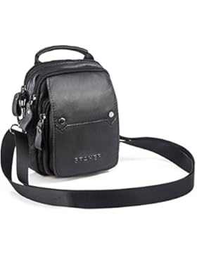 SPAHER Leder Kleine Bauchtasche Handy Tasche Herrentasche Schultertasche Gürteltasche Umhängetasche mit Henkel...