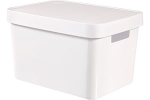 Curver 04743-N23-01 Infinity Boîte à Rangement avec Couvercle Plastique Blanc 36,3 x 27 x 22,2 cm 17 L